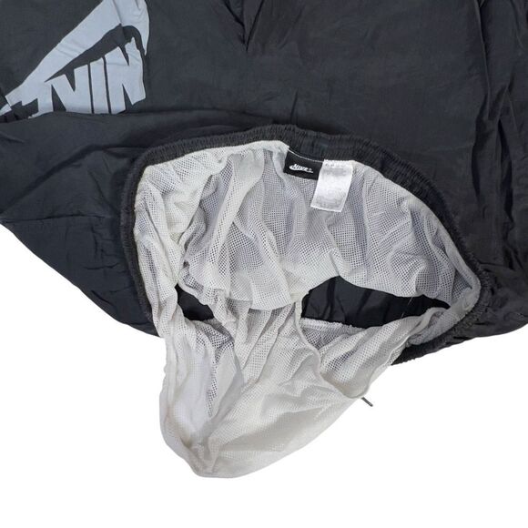 Vintage 90s Nike black large  Swoosh Lined Swim Trunks Mens spell out - Picture 9 of 11